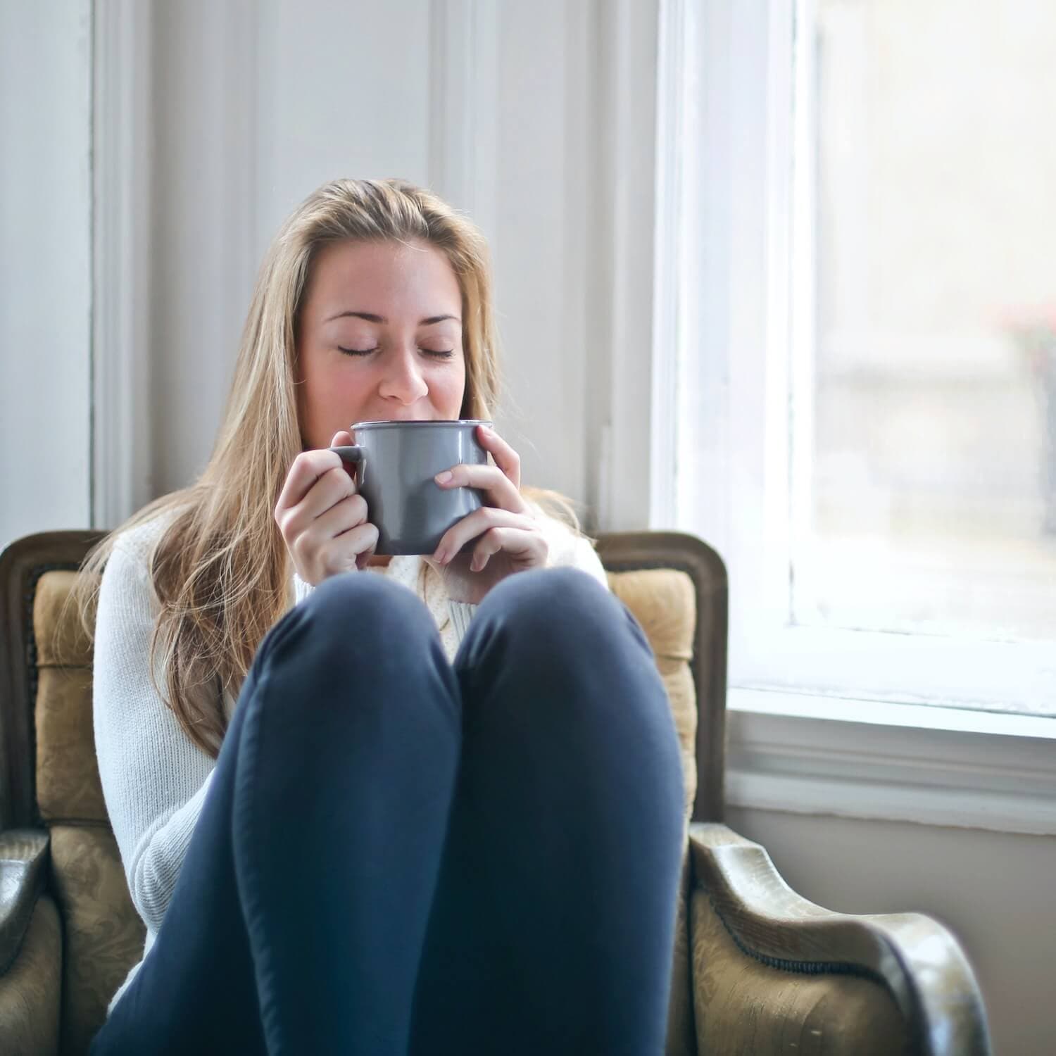 Podcaster Drinking Coffee